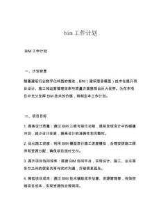bim工作计划