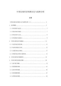 中国宏观经济预测方法与趋势分析