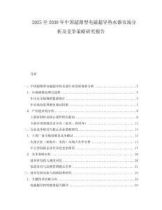 2025至2030年中国超薄型电磁超导热水器市场分析及竞争策略研究报告