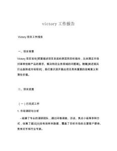 victory工作报告
