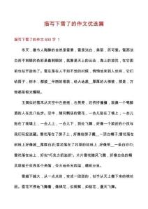 描写下雪了的作文优选篇