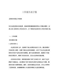 工作報告湊字數