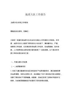 地质大队工作报告