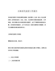 吉林省代表团工作报告