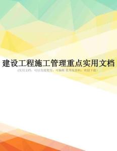 建设工程施工管理重点实用文档