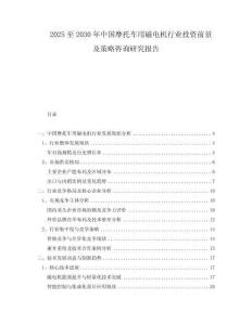 2025至2030年中国摩托车用磁电机行业投资前景及策略咨询研究报告