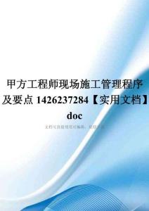 甲方工程师现场施工管理程序及要点1426237284【实用文档】doc