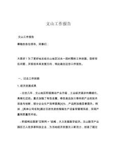 文山工作报告