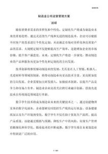 制造业公司运营管理方案
