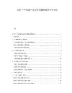 2025年中国超声波碌牙机数据监测研究报告