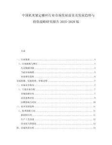 中国机米紧定螺丝行业市场发展前景及发展趋势与投资战略研究报告2025-2028版
