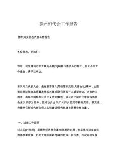 滕州妇代会工作报告