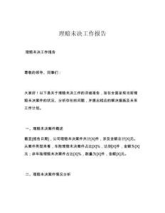 理赔未决工作报告
