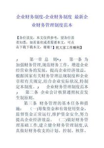 2025年公司财务制度公司财务制度最新公司财务管理制度范本