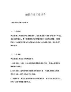 拍摄作品工作报告