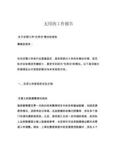 无用的工作报告