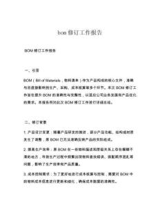 bom修订工作报告