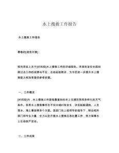 水上搜救工作报告
