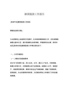 解困脱困工作报告