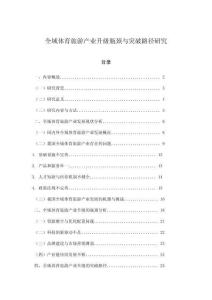 全域体育旅游产业升级瓶颈与突破路径研究