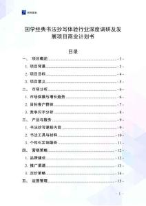 国学经典书法抄写体验行业深度调研及发展项目商业计划书