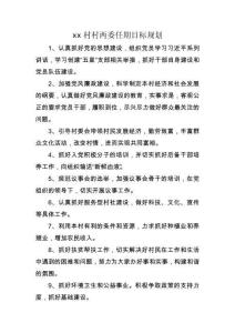 村两委任期工作规划