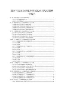 新兴科技在公共服务领域的应用与创新研究报告
