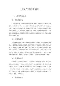 公司发展的新篇章