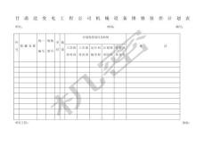机械设备维修计划表