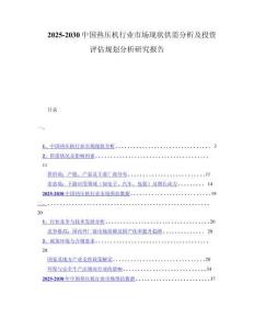2025-2030中国热压机行业市场现状供需分析及投资评估规划分析研究报告