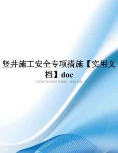竖井施工安全专项措施【实用文档】doc