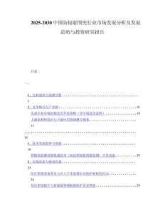 2025-2030中国防辐射围兜行业市场发展分析及发展趋势与投资研究报告