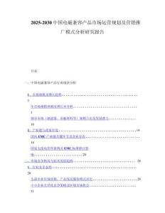2025-2030中国电磁兼容产品市场运营规划及营销推广模式分析研究报告