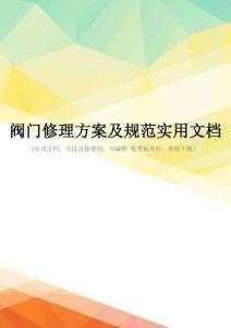 阀门修理方案及规范实用文档