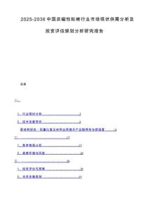 2025-2030中国非磁性轮椅行业市场现状供需分析及投资评估规划分析研究报告
