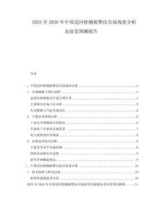 2025至2030年中國巡回檢測報警儀市場現狀分析及前景預測報告