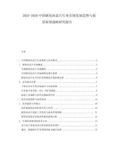 2025-2030中国碳化硅晶片行业市场发展趋势与前景展望战略研究报告