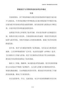 跨境低空飞行管理系统的协同合作模式