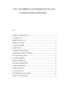 2025-2030热膨胀计行业市场现状供需分析及重点企业投资评估规划分析研究报告