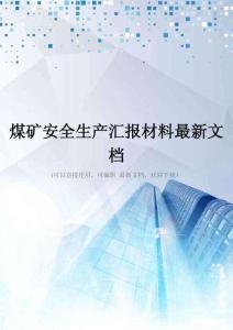 煤矿安全生产汇报材料最新文档