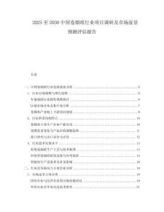 2025至2030中国卷烟纸行业项目调研及市场前景预测评估报告