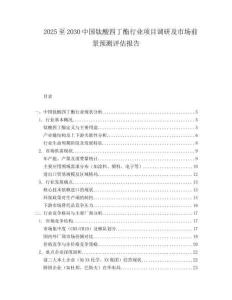 2025至2030中国钛酸四丁酯行业项目调研及市场前景预测评估报告
