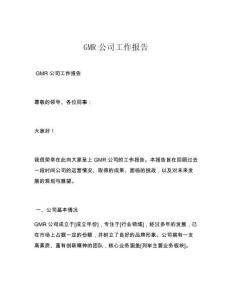 GMR公司工作報告