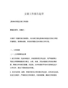 文秘工作报告起草