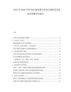 2025至2030中国NEBS服务器行业项目调研及市场前景预测评估报告