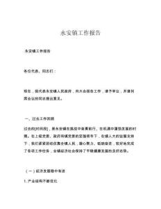 永安鎮工作報告