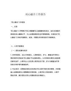 双心融合工作报告
