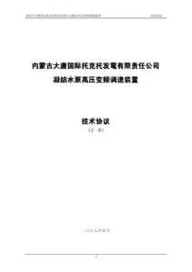 2025年大唐托电高压变频技术协议凝结泵