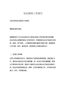 协会脱钩工作报告