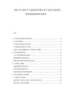 2025至2030空气加热汽化器行业产业运行态势及投资规划深度研究报告
